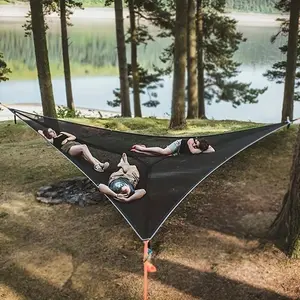 Portable Hammock, 1 Count Lightweight Durable Polyester Fabric Hammock, Easy To Assemble Hammock for Camping & Outdoor Relaxation