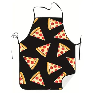 Black Adjustable Pocketed Pizza Cooking Apron for Both Men and Women, Suitable for Home Use
