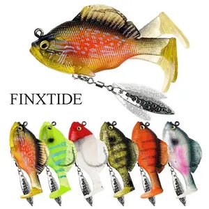 FINXTIDE Pre-Rigged Jig Head Soft Fishing Lures, Plastic Fishing Paddle Tail Swimbaits with Hidden Hooks in The Top Fin Topwater Fishing Lures Baits Equipment for Saltwater Freshwater Bass Trout Dealsforyoudays Fathersdaygift