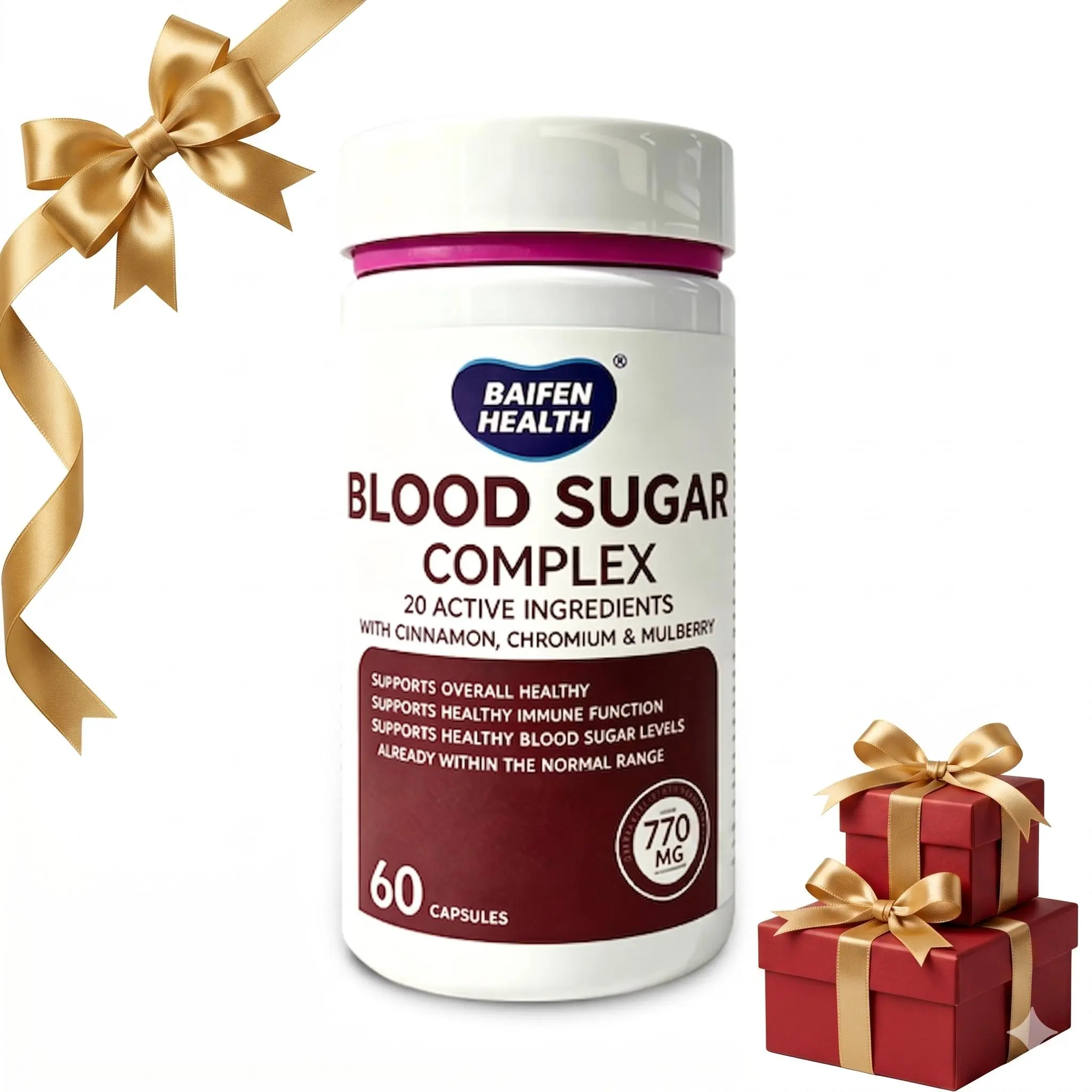 All-Natural Dietary Energy & Blood Sugar Support Complex Capsules - Supports Normal-Range Blood Sugar, Body Health, Immune Function with Cinnamon, Bitter Melon, Chromium, Alpha Lipoic Acid, Non-GMO