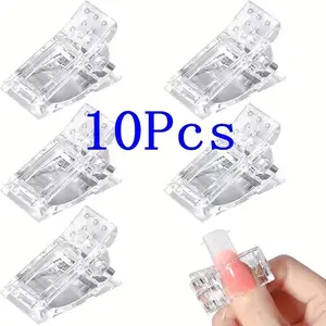 10pcs/15pcs/20pcs/25pcs/50pcs Nail Tip Clamps for Quick Building, Poly Gel Nail Forming, Nail Clamps for Polymer Finger Nail Extension, UV LED Builder Clamps, Nail Art Tools, Nail Art Products