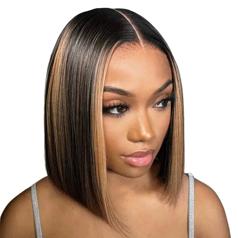 Megalook Lace Front for Female, 13x4 Balayage Ombre Hairpiece with Natural Hairline and Bleached Knots, Silky Straight, Daily Wear, Double Drawn