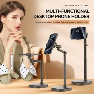 Mobile Phone Holder, Universal Adjustable Mobile Phone And Tablet Holder, 360 ° Rotating Flexible Arm, Heavy-duty ABS Base, Suitable For All Models Of Mobile Phones, Used For Live Streaming, Photography, Video Recording