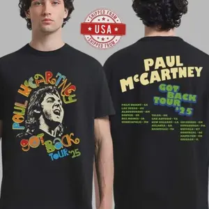 [Sale up to 50%] Pa.ul Mc.Cartney Got Back Tour 2025 Merch Peace With City Stops Two Sided T-Shirt Comfort color