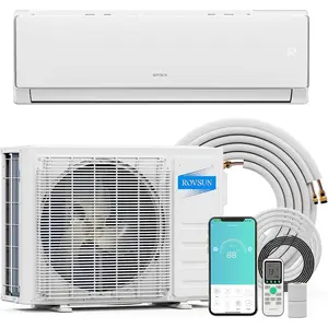 [Professional Installation Required][Ships in 2 Boxes]ROVSUN 11500 BTU Wifi Enabled Mini Split Air Conditioner & Heater, 17 SEER2 230V Inverter Ductless Wall AC Unit with Pre-Charged Condenser, Heat Pump & Installation Kit