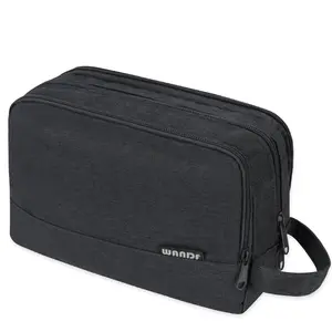 Toiletry Bag for Men Hanging Dopp Kit Water Resistant Shaving Bag Small Toiletry Bag for Traveling (Denim Pure Black)