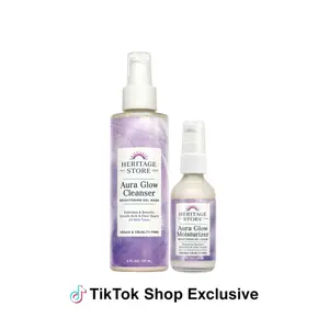 Aura Glow Bundle - Moisturizing & Brightening Gel Wash & Cream Set with Clear Quartz for Radiant Skin Care