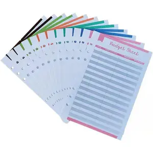 Budget Sheets for A5 Binder, 60 count Budget  Inserts for A5 Planner, 6-hole Budget Refill Pages for Budgeting