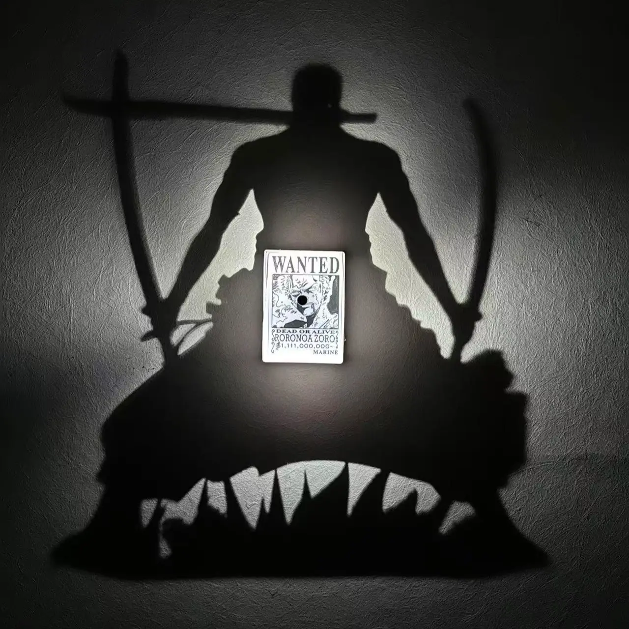 Wall Lamp Anime Figure | Zoro One Piece Lamp Decor | Manga Room Decor | Anime Gift | Zoro Figure Light | 3d printed