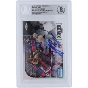 Xavier Woods WWE Autographed 2020 Topps Chrome Refractors #67 Beckett Fanatics Witnessed Authenticated Card - Fanatics Authentic Certified