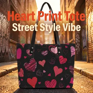 Polyester Women's Handbag With Grid Pattern And Heat Transfer Technology