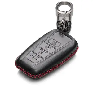 Vitodeco Genuine Leather Smart Key Fob Case Cover Protector - Compatible with Toyota Rav4, Camry, Prius, Highlander, CH-R, Avalon, Toyota 86, Mirai (2016 - 2024 Models) - 4 Buttons