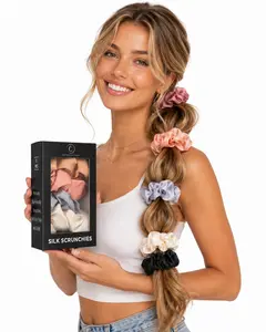 Controlled Chaos 100% Pure Silk Scrunchies for Women – No-Crease Hair Ties, Non-Slip Silk Hair Bands, 5-Pack Assorted Colors