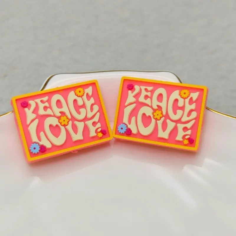 Peace Love 2D Silicone Focal (1 pc)