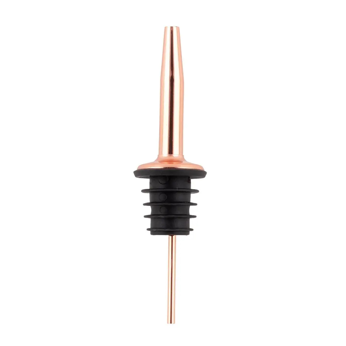 BarConic® Copper-Plated Stainless Steel Metal Liquor Pourer - Tapered Tip, Rubber Cork Compatible, Free-Flow Speed Controlled Flow, Bartending Bar Utensil, Complies with Standards, for All Seasons Mini Bars Wine Stoppers & Pourers