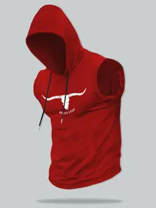 Men's Regular Fit Letter & Bull Head Print Hooded Tank Top, Casual Graphic Sleeveless Top for Summer, Fashion Men's Top for Daily Wear, Workout Tank Top