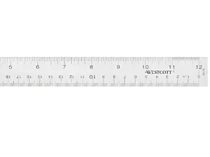 10562 Acrylic Clear Ruler, 12 In - Perfect for Office and School Use