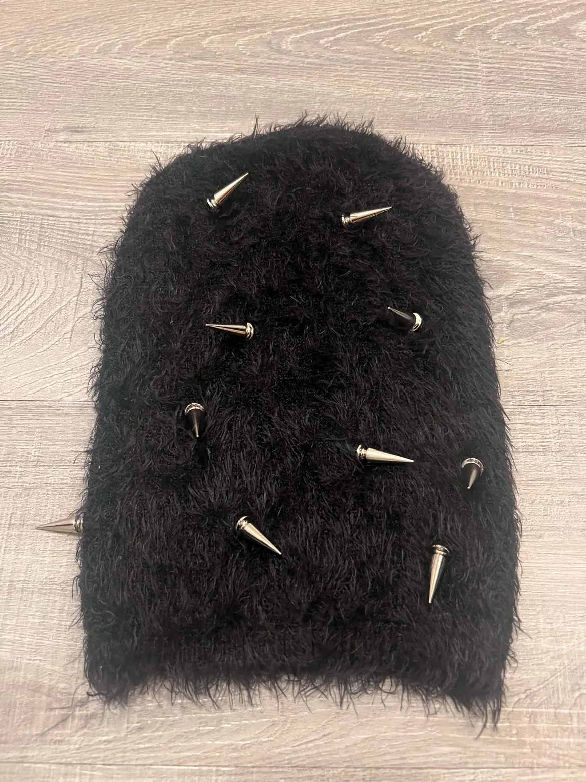 UnWarranted Spiked Mohair Beanie in Black