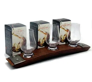 Barrel-Art Premium 3-Glass Whiskey Flight with Glencairn Glass Option