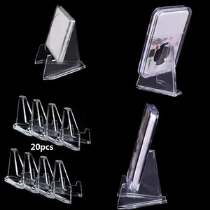 Coin Display Rack for Challenge Coin, 20pcs Clear Coin Holder, Coin Display Stand, Home Organizer for Coin, Card, Medal, Other Small Items