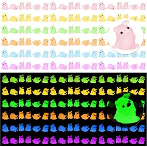 108Pcs Mini Resin Pig, Miniature Pig, Glow in The Dark Tiny Ornament for Landscape Aquarium Dollhouse Birthday Room Crafts