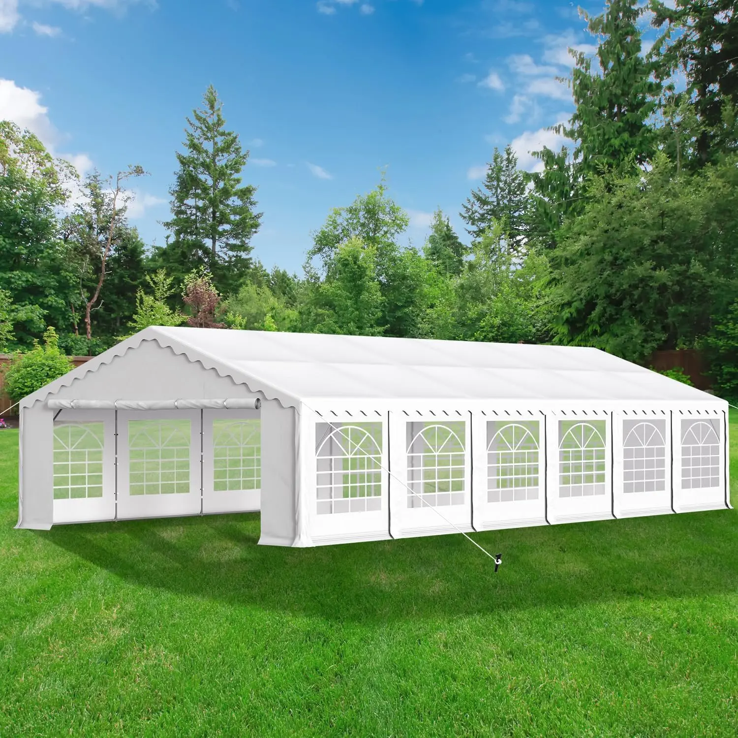 GHRT 20x40FT Party Tent Heavy Duty, Large Wedding Event Shelters with 7 Carry Bags & Removable Sidewalls, Outdoor Canopy Gazebo Commercial Tents for Parties Carport Camping Garden Patio