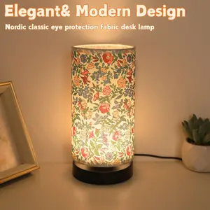 Modern Simple Cylinder Small Fabric Table Lamp, Decorative Atmosphere Lamp, USB Powered, Switch Control, Warm Light, Suitable for Bedroom, Office, Nightstand, Living Room