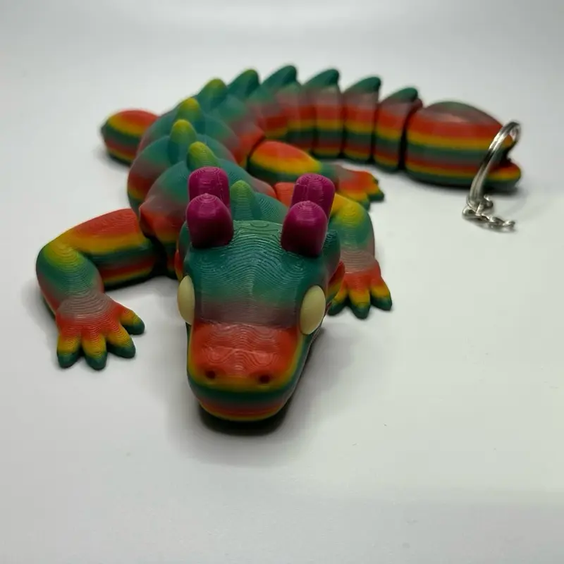 Mini Dragon Keychain 3D Printed – Articulated Fantasy Figurine for Bags or Keys