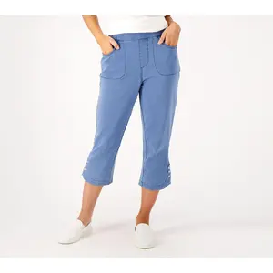 Quacker Factory DreamJeannes Tulip Snap Hem Capri Pants