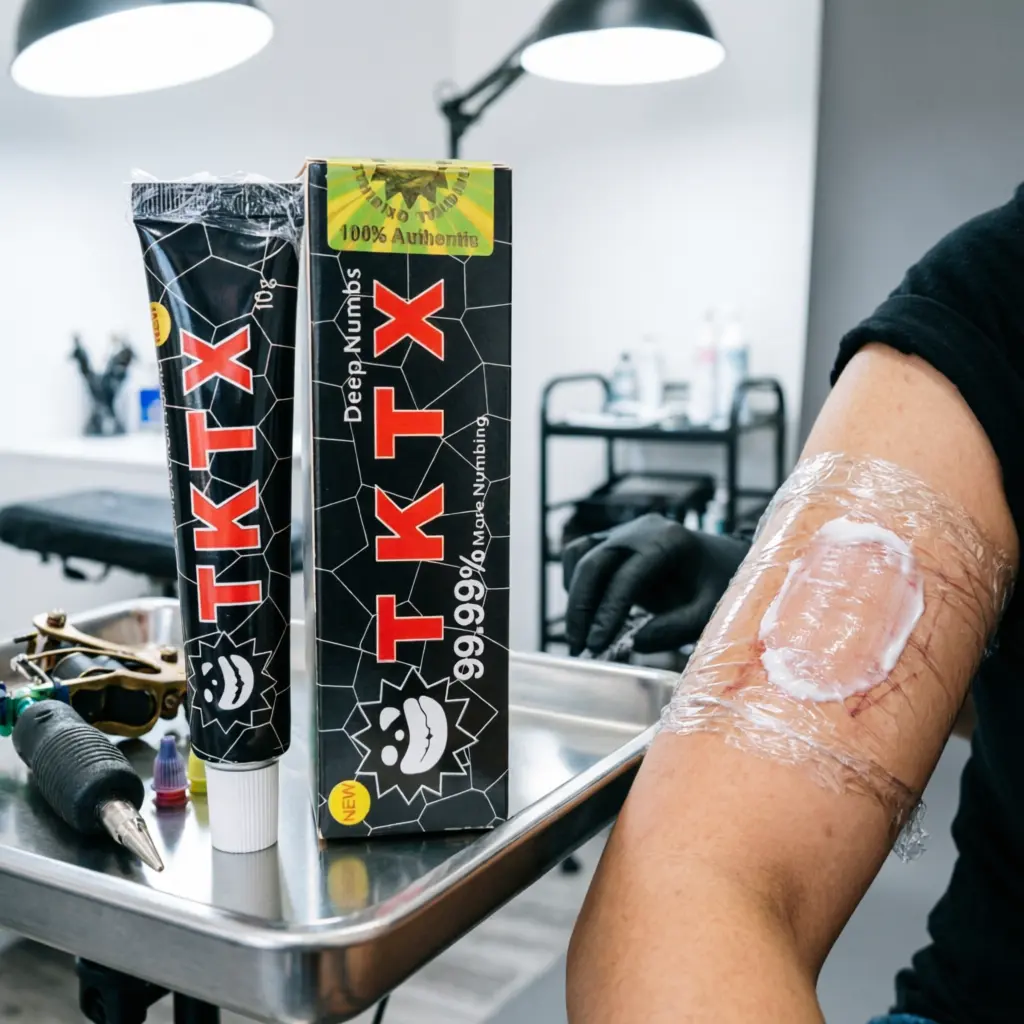 TKTX Tattoo Numbing Cream - pain free tattoo—Limited Edition 99% Very Strong - For Tattoos, Laser Removal, and Skincare—Black 10g