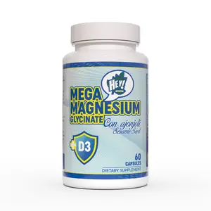 Hey Nutrition Mega Magnesium - Magnesium Glycinate, Sesame Seed, Vitamin D3, 60 Capsules, Vegan Capsule,Dietary Supplement - Healthcare