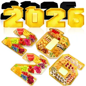 8 Pcs 2026 Fillable Numbers Charcuterie Tray – 13.7 Inch Plastic Number Serving Boards, Graduation Decor Centerpieces for Kindergarten, Preschool, High School & College Graduation Party**