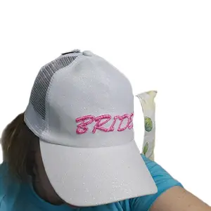 Bride Custom Embroidery. 3d puffy hat.