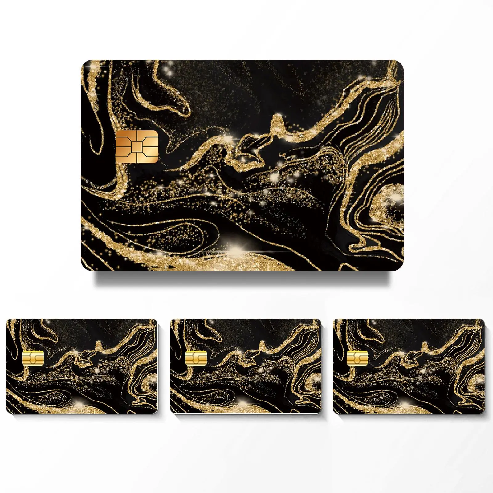 Marble Pattern Credit Card Skin Sticker, 4 Counts Ultra-thin Waterproof & Scratch Resistant Card Sticker, Personalized Bank Card Decorative Sticker, Graphic Decal, Includes Sticker