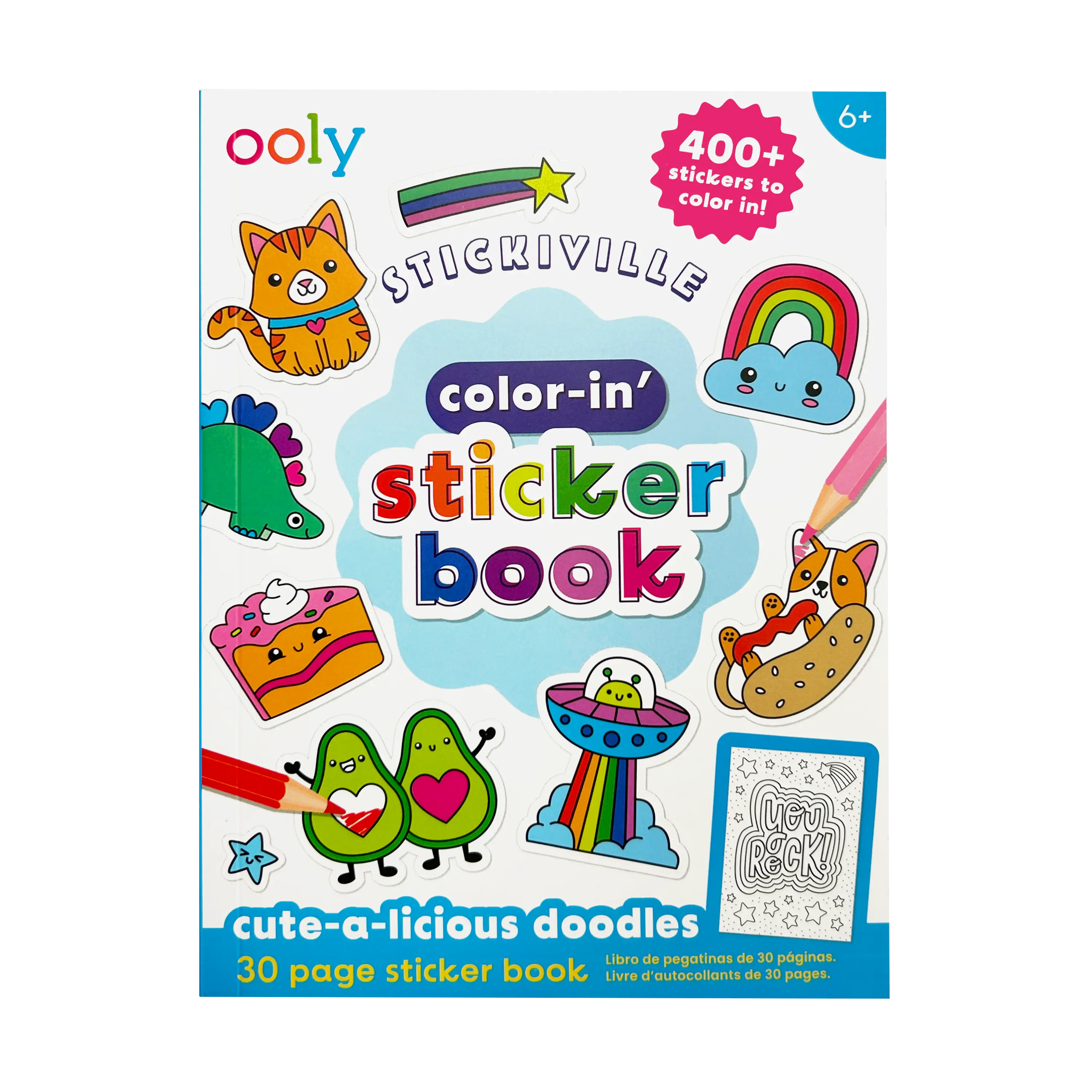 Stickiville Color-In' Sticker Book - Cute-A-Licious Doodles - 400+ Stickers
