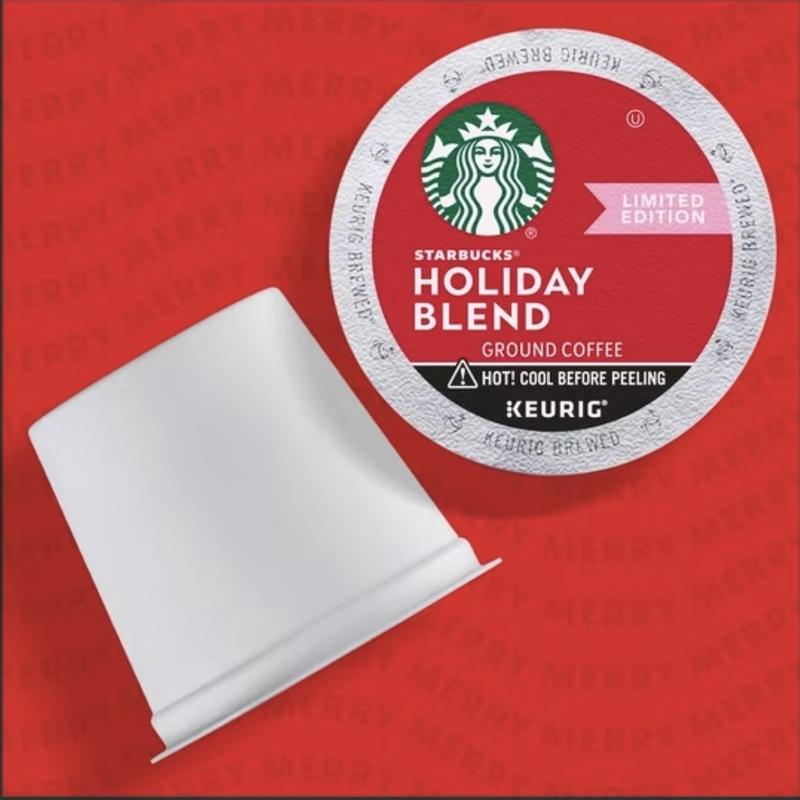 Starbucks K-Cup Coffee Pods Holiday Blend Pack of 20 Medium Roast Maple & Herbs Flavor Compatible with Keurig Machines Festive Flavor