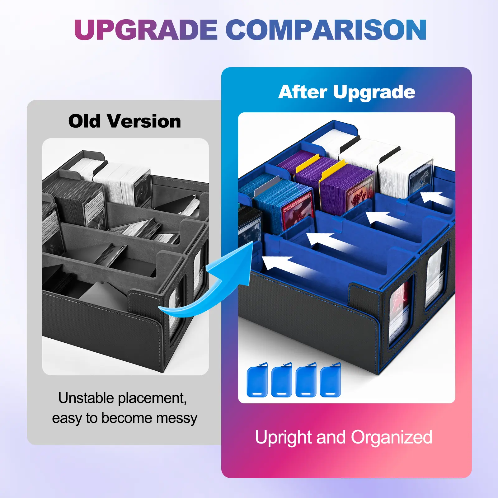 Card Storage Box For Trading Cards - 1800+ Capacity MTG Deck Box With Display Window & Dividers Card Organizer Card Storage Box For Trading Cards - 1800+ Capacity MTG Deck Box With Display Window & Dividers Card Organizer