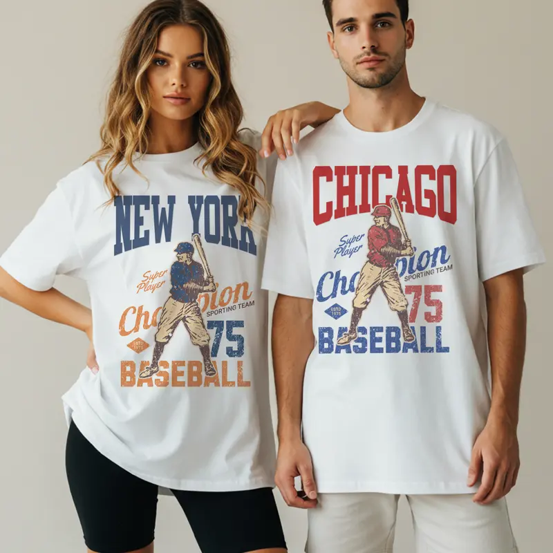 Vintage Baseball Tee Retro Baseball Sports Tshirt Baseball Game Graphic Top Casual City Baseball