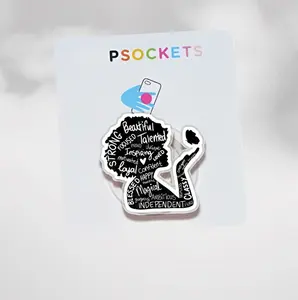 Empowered Black Girl Magic Magnetic Phone Grip African American Pride Magsafe Kickstand Holder, Melanin Aesthetic Gift For Women