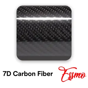 7D Carbon Fiber Low Tack Black Vinyl Wrap