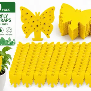 GoPrimeNest Butterfly Sticky Traps – 60 PCS Yellow Bug Traps for Indoor Plants, Fungus Gnats, Fruit Flies & Aphids, Non-Toxic & Strong Adhesive