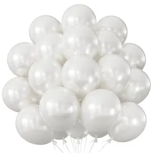 Pearl Latex Party Balloons, 5/10/12/18 Inch Round Helium Pearl Ivory Color Balloons, Anniversary Wedding Birthday Engagement Baby Shower Decorations