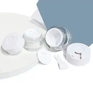 Refillable Cream Jar with Spatula,1 Count Portable Travel Cosmetic Jar with Lid, Make up Sample Container for Home & Travel, Skincare Tool, Bottles, Makeup