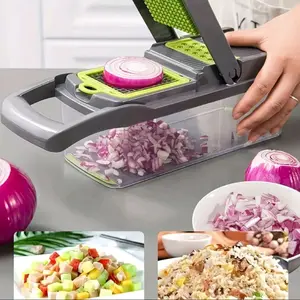 14 in 1 Vegetable Chopper with Container Multifunctional Veggie Cutter Onion Dicer Kitchen Tool for Fruit & Veg Food Prep