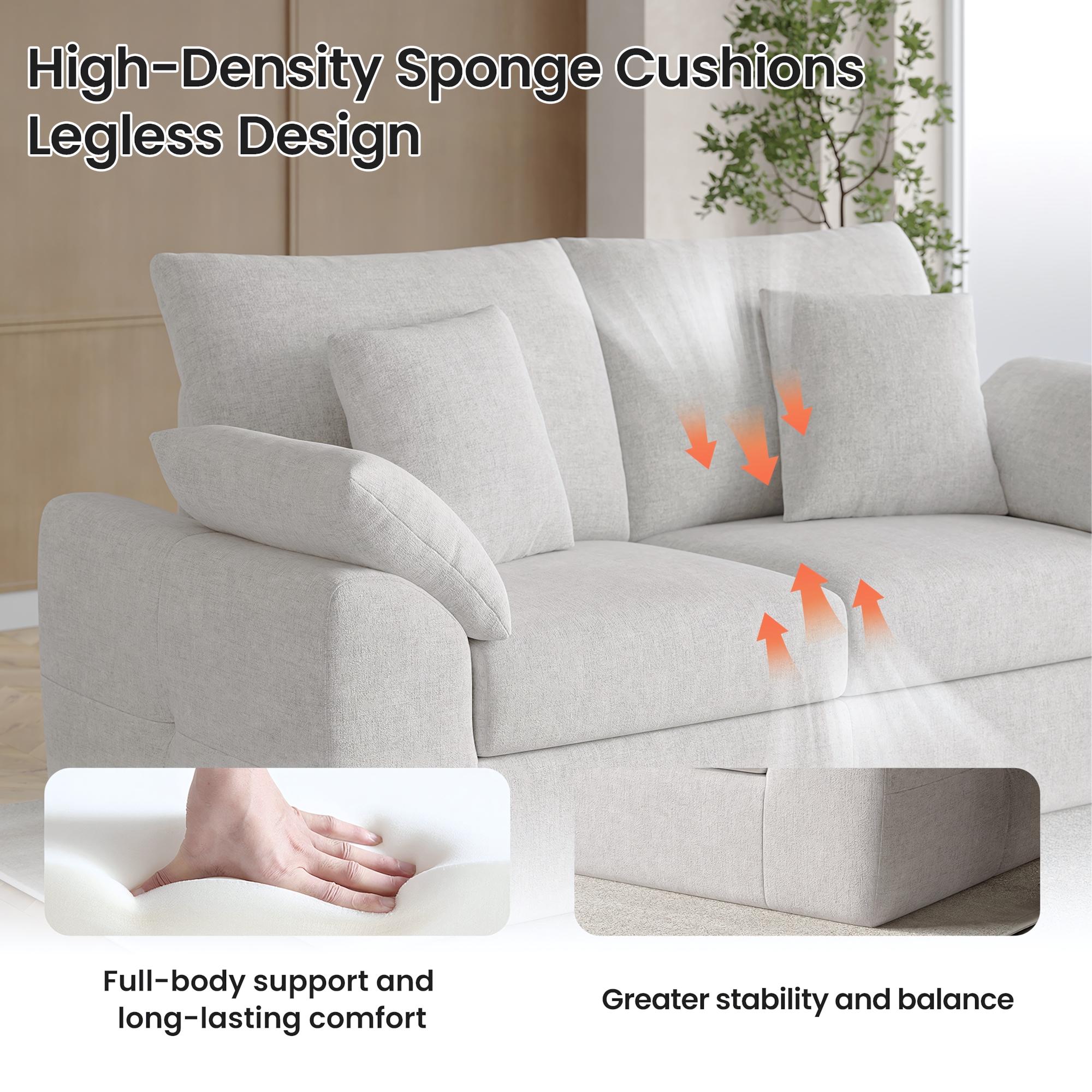 COLAMY Cloud Loveseat Sofa, Boneless Modern 2-Seater Couch with 4 Throw Pillows, Mid Century No Assembly Sofa for Small Living Room Apartment COLAMY Cloud Loveseat Sofa, Boneless Modern 2-Seater Couch with 4 Throw Pillows, Mid Century No Assembly Sofa for Small Living Room Apartment