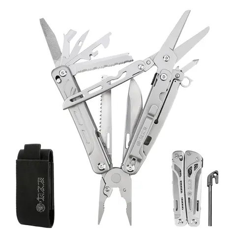 Xhandle MT-10 20-in-1 Folding Pliers,EDC Multitool,440A Steel Cutting Tool & Scissors,pocket knife,Mini Saw Screwdrivers Openers Outdoor Camping Tool