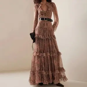 Noa Maxi Dress Long Sleeve Vneck