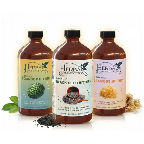 Ultimate Wellness Bitters Bundle - Dietary Supplement with Soursop, Sea moss & Black Seed Bitters- 3 x 16 oz - value digestive Healthcare Natural