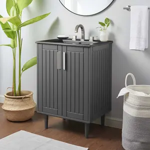 Modway Augusta 24" Bathroom Vanity in Gray Black