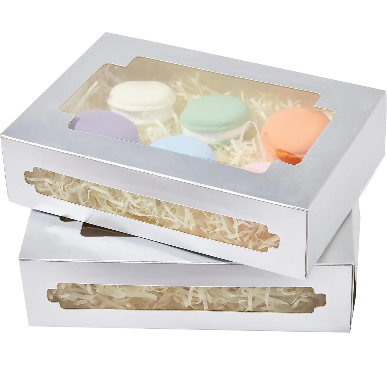 Cookie Boxes for  Giving 8x5.3x2 inch 24Packs   Box with Window Bakery Box for Donuts Candies and Biscuit